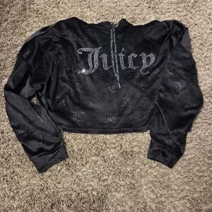 Juicy Couture Black Hoodie with Rhinestone Detail